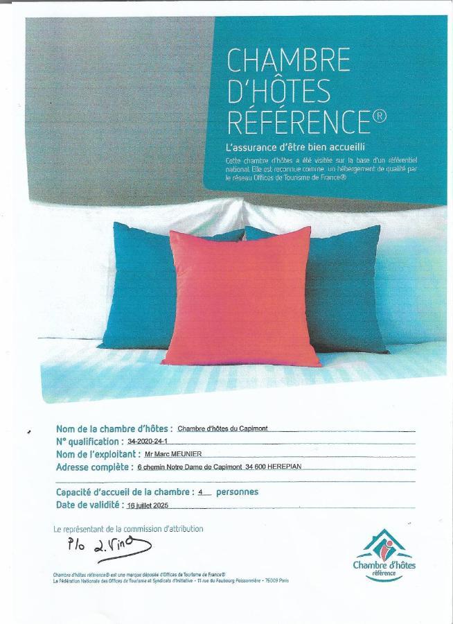 Chambres D'Hotes Du Capimont Hérépian Esterno foto